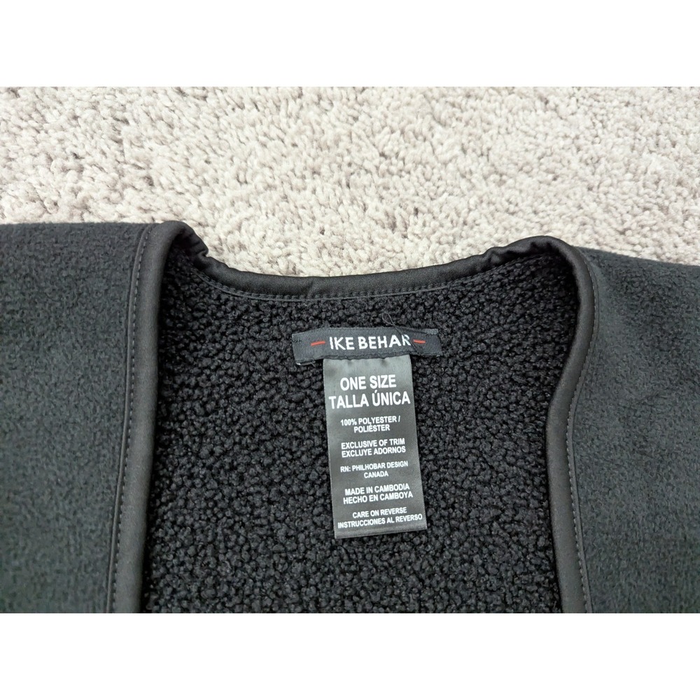 Ike Behar Cardigan Womens One Size Open Front Sweater Boho Hippie Black - Picture 2 of 6